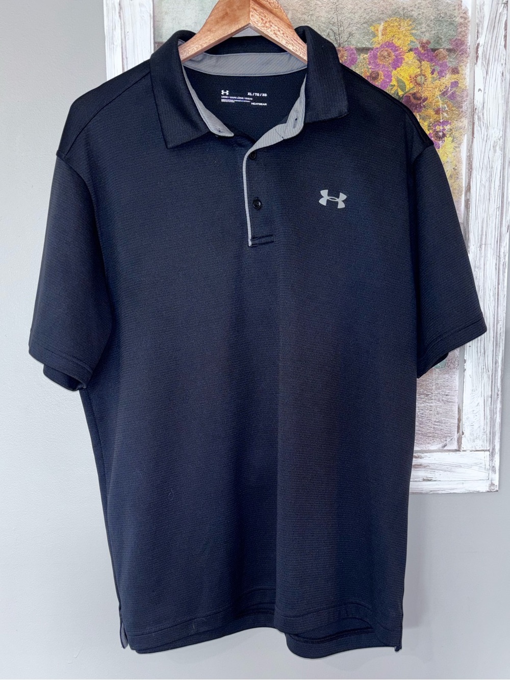 UNDER ARMOUR Loose Heatgear Polo Black XL Polyester